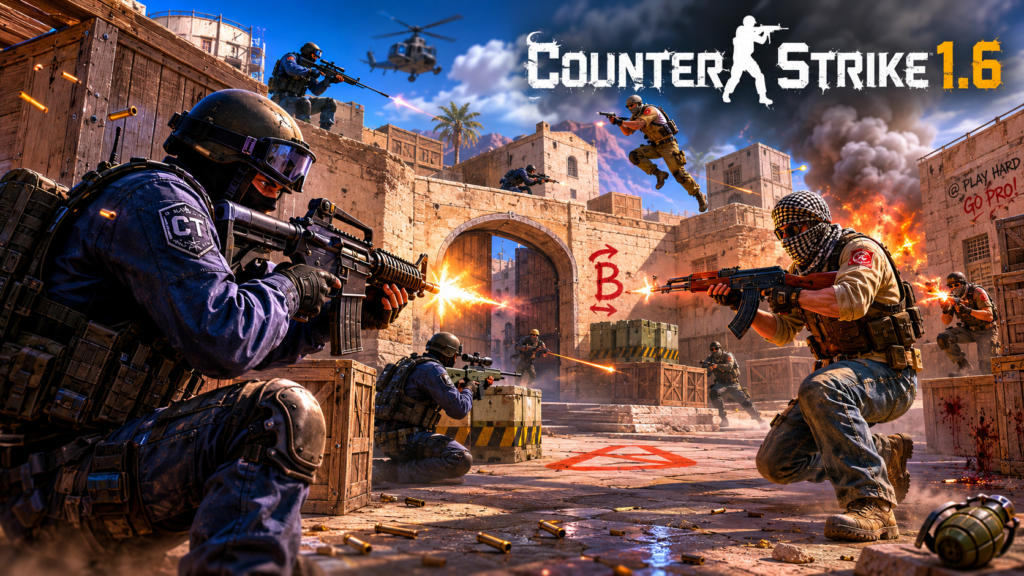 Counter-Strike 1.6 classic FPS online match